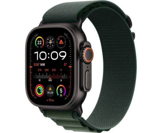 Apple Watch Ultra 2 LTE 49mm Black Ti + Dark Green Alpine Loop - L