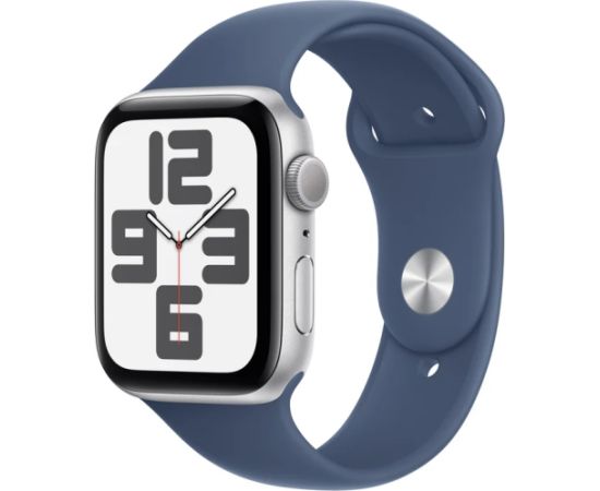 Apple Watch SE 2024 GPS 44mm Silver Aluminium Case with Denim Sport Band - M/L Viedpulkstenis