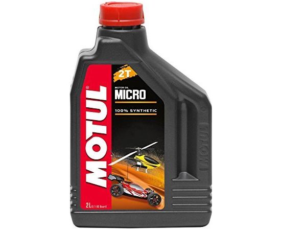 Motul MICRO 2T modeļu eļļa 2L Metanola, ētera dzinēji  /  Miscible with methanol 2L