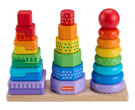 Mattel Fisher-Price - Wooden Stacking Shape Sorter (HXT76)