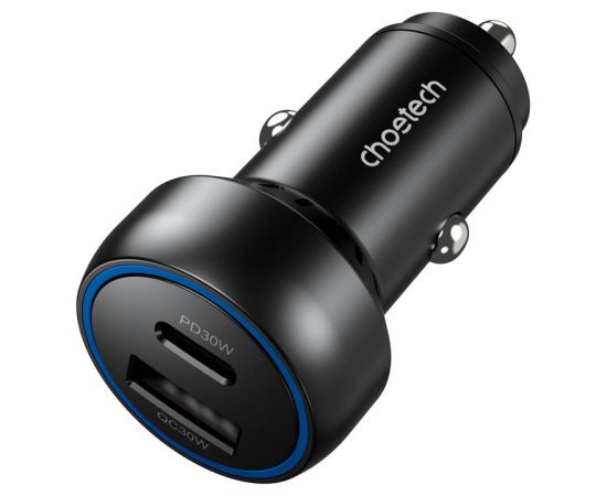 Choetech 60W 2xUSB-C+USB-A car charger (black)