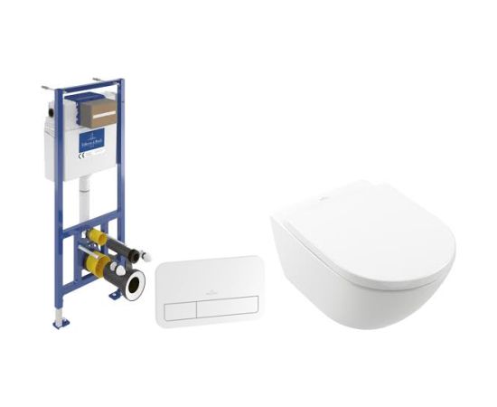 Villeroy & Boch komplekts- pods ar QR/SC vāku Subway 3.0, rāmis ViConnect, taustiņš (balts) (4670TS01+92099600+92249