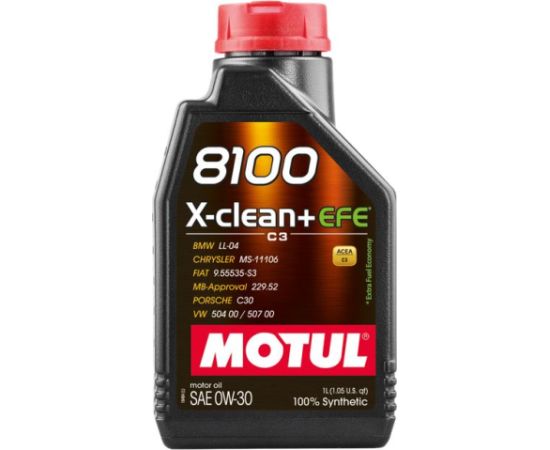 Motul 8100 X-clean+ EFE 0W30 1L C3,MB229.52 504 00/507 00