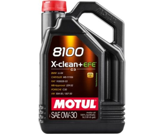 Motul 8100 X-clean+ EFE 0W30 5L C3,MB229.52 504 00/507 00