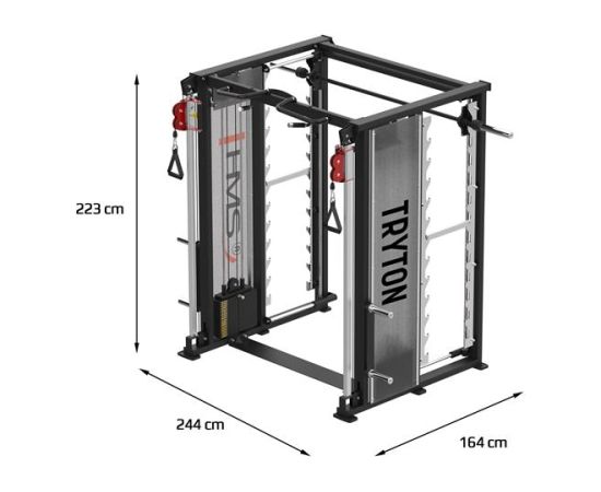 Trenažieris TRYTON SMITH MACHINE 3D WITH DOUBLE LIFT AND STACK COMMERCIAL HMS