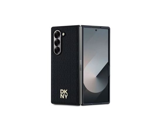 DKNY -  DKNY PU Leather Repeat Pattern Stack Logo MagSafe Case for Samsung Galaxy Z Fold 6 Black