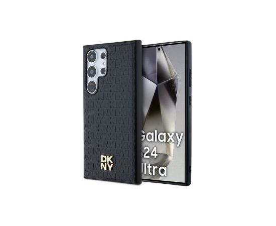 DKNY -  DKNY PU Leather Repeat Pattern Stack Logo Magsafe Case for Samsung Galaxy S24 Ultra Black