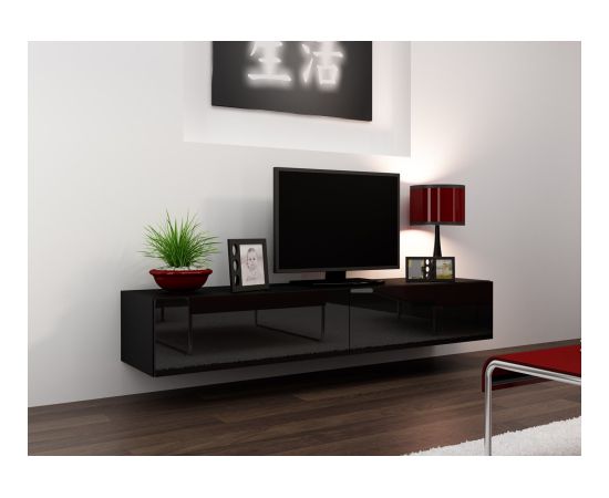 Cama Meble Cama TV Stand VIGO '180' 30/180/40 black/black gloss