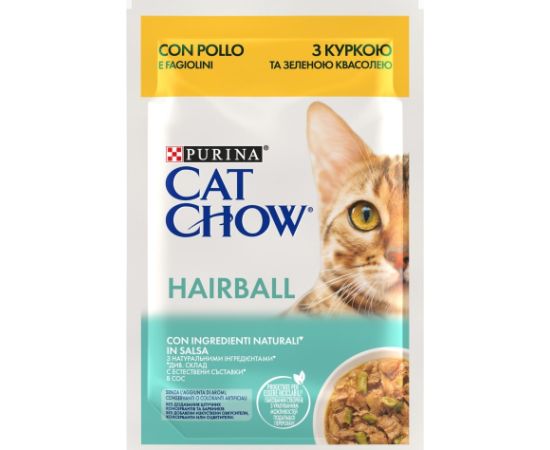 PURINA Cat Chow Hairball Control Chicken with green beans - wet cat food - 85g