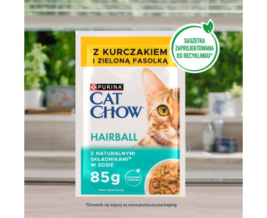 PURINA Cat Chow Hairball Control Chicken with green beans - wet cat food - 85g