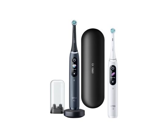 Oral-B Electric Toothbrush iO8 Series Duo For adults Rechargeable Black Onyx/White Number of brush heads included 2 Number of teeth brushing modes 6