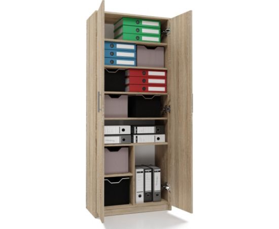 Top E Shop Filing cabinet OLIV 2D 74x35x180 cm, sonoma