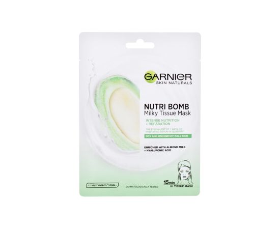 Garnier Skin Naturals / Nutri Bomb Almond Milk + Hyaluronic Acid 1pc W / Face Mask