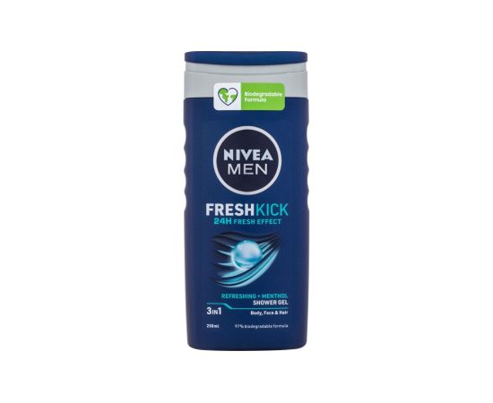 Nivea Men Fresh Kick / Shower Gel 250ml 3in1 M / Shower Gel