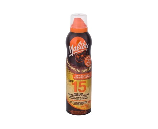 Malibu Continuous Spray / Dry Oil 175ml SPF15 U / Sun Body Lotion