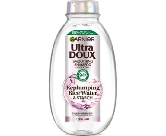 Garnier GARNIER Ultra Doux Szampon do włosów długich Replumping Rise Water & Starch (woda ryżowa i skrobia) 400ml