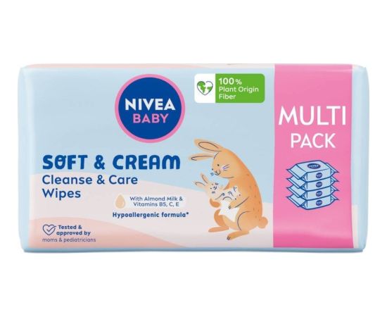 Nivea Baby Soft&Cream chusteczki biodegradowalne 4x57szt