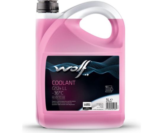 Wolf RADIATOR COOLANT G12+ 5L dzesēšanas skidrums sarkans.-36oC OAT