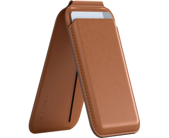 SATECHI Vegan-Leather Magnetic Wallet Stand (Brown)