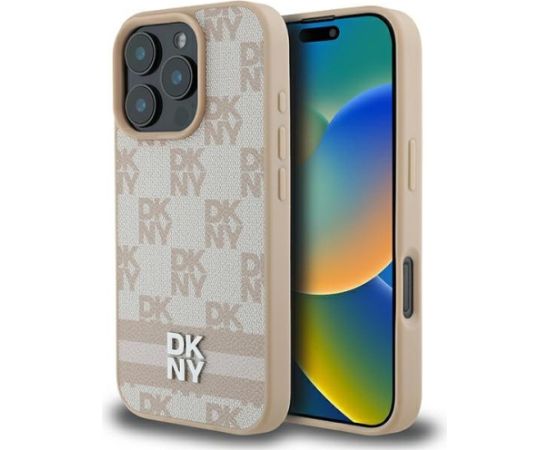 DKNY Checkered Pattern & Printed Stripes Защитный Чехол для Apple iPhone 16 Pro Max