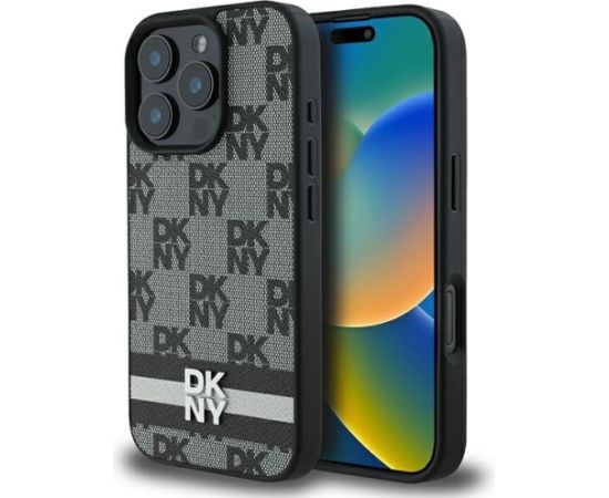 DKNY Checkered Pattern & Printed Stripes Защитный Чехол для Apple iPhone 16 Pro Max