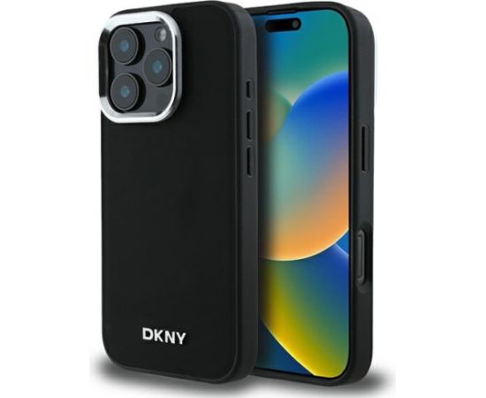 DKNY Plain Silver Logo MagSafe Защитный Чехол для Apple iPhone 16 Pro