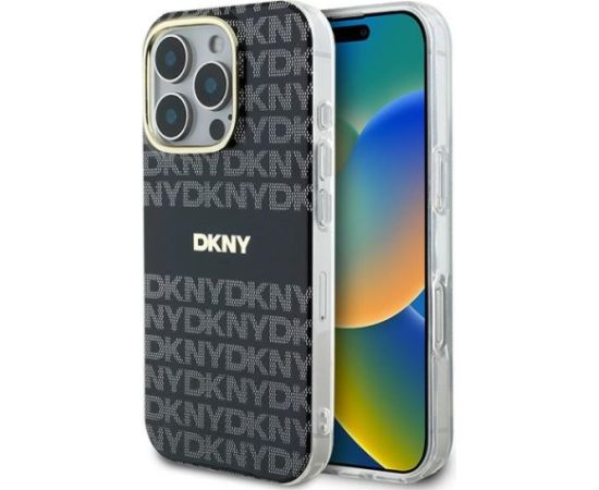 DKNY Repeat Texture Pattern With Stripe Aizsargapvalks Priekš Apple iPhone 16 Pro