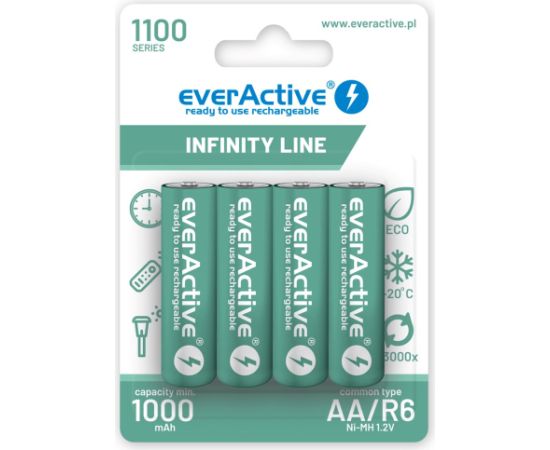 Rechargeable batteries everActive Ni-MH R6 AA 1100 mAh Infinity Line - 4 pieces