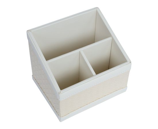 Pen holder WILMA 15.5x12.5x13.5cm, white