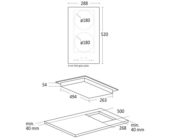 Built-in induction hob Scandomestic HOI30P1FLEX