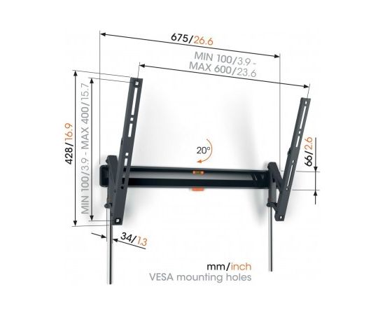 Wall Mount Vogels Comfort Tilt,40-77''