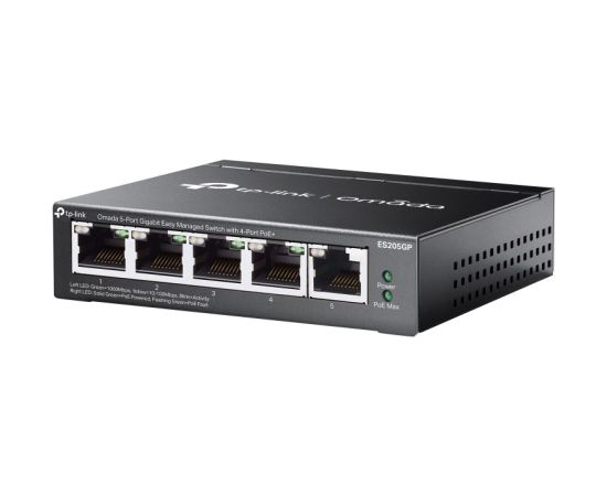 TP-Link Omada ES205G Managed Gigabit Ethernet (10/100/1000) Power over Ethernet (PoE) Black