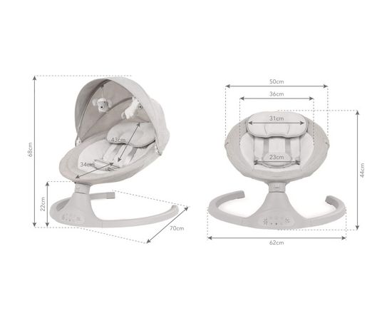 Krēsliņš-šūpoles LUXI light melange Kidwell [A]