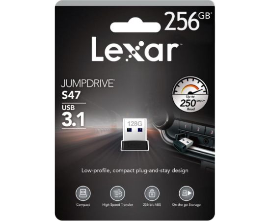 MEMORY DRIVE FLASH USB3 256GB/S47 LJDS47-256ABBK LEXAR