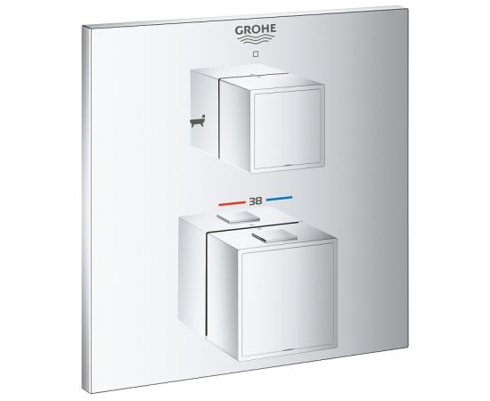 Grohe iebūvējamā dušas termostata Grohtherm Cube virsapmetuma daļa, ar 1 izeju, hroms