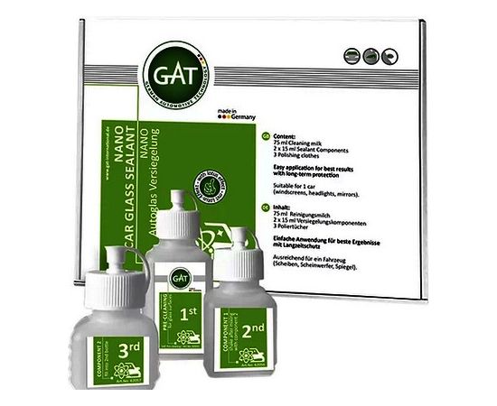 GAT Nano Glass Sealant Vējstikla Apkope 3 produkti komplekts