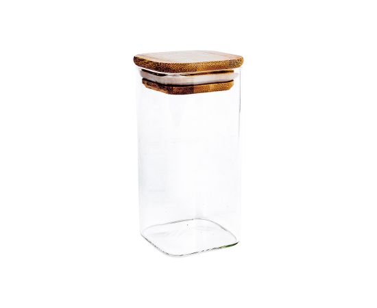 Glass jar THERON 6x6xH12cm with a lid, square