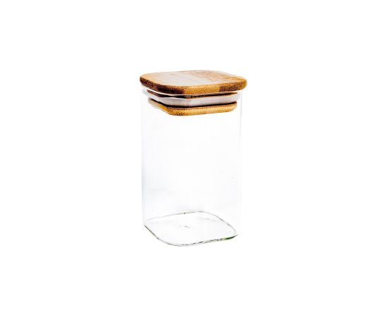 Glass jar THERON 6x6xH10cm with a lid, square