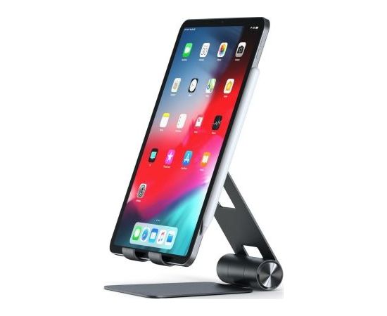 PLANŠETES TURĒTĀJS SATECHI R1 ALUMINUM HINGE HOLDER FOLDABLE STAND Black