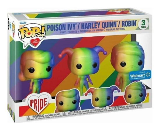 Funko Pops! with Purpose DC Pride: 3-Pack Heroes - Poison Ivy, Harley Quinn, Robin (Special Edition) Vinyl Figure