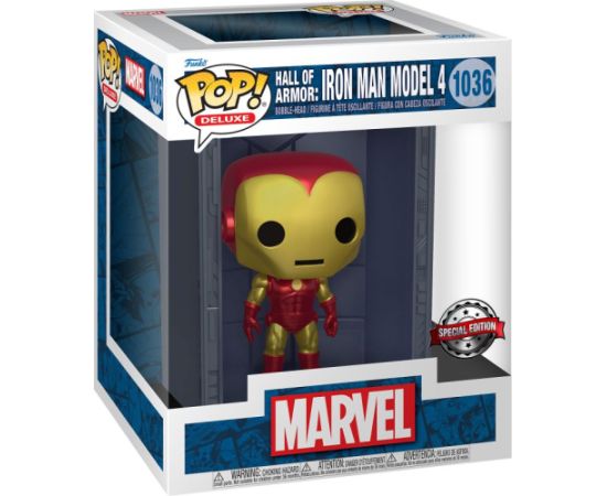 Funko Pop! Deluxe: Marvel Hall of Armor: Iron Man Model 4 (Metallic) (PX Previews Exclusive) #1036 Bobble-Head Vinyl Figure