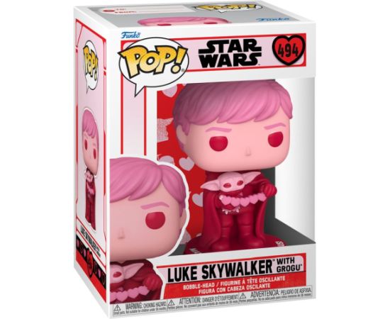 Funko Pop! Star Wars: Valentines S2 - Luke Skywalker with Grogu #494 Bobble-Head Vinyl Figure