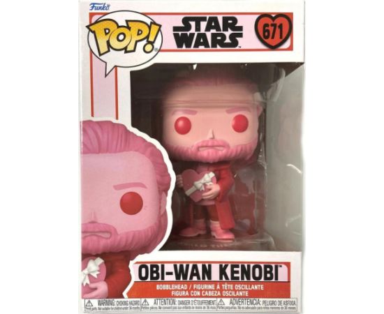 Funko Pop! Disney Star Wars: Valentines S4 - Obi-Wan Kenobi #671 Bobble-Head Vinyl Figure