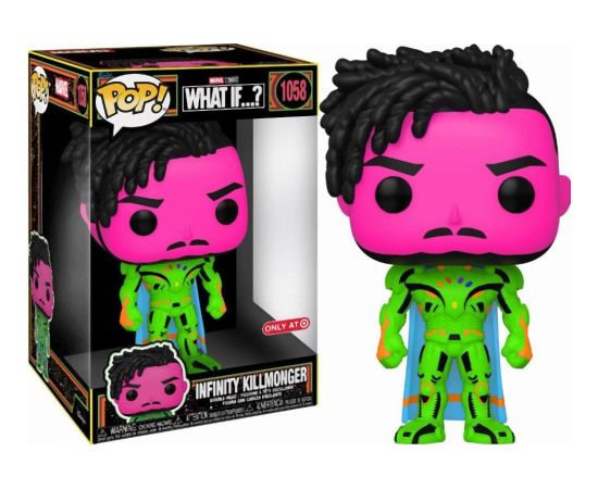 Funko Pop! Marvel Jumbo: What If...? - Infinity Killmonger (Blacklight) (Special Edition) #1058 Bobble-Head Vinyl Figure (10)