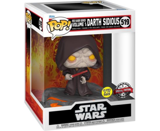 Funko Pop! Deluxe Disney: Star Wars Sith - Red Saber Series Volume 1: Darth Sidious (Glows in the Dark) (Special Edition) #519 Bobble-Head Vinyl Figure