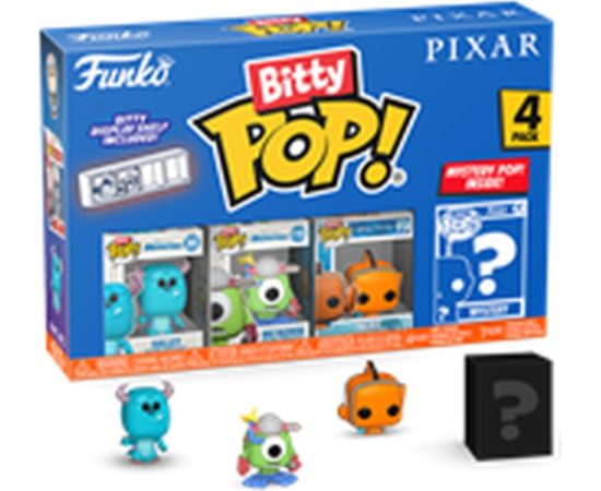 Funko Bitty Pop! 4-Pack: Disney Pixar - Sulley, Mike Wazowski, Nemo, Mystery Pop! Vinyl Figures