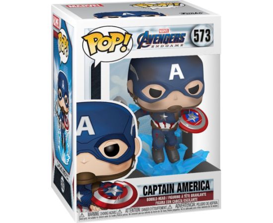 Funko Pop! Marvel: Avengers Endgame - Captain America With Broken Shield  Mjolnir #573 Bobble-Head Vinyl Figure