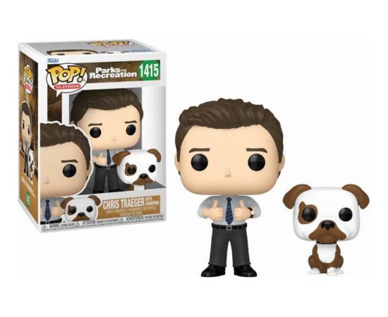 Funko Pop!  Buddy Television: Parks  Recreation - Chris Traeger with Champion #1415 Vinyl Figures