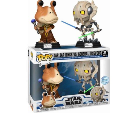 Funko Pop! 2-Pack: Disney Star Wars: Clone Wars - Jar Jar Binks VS General Grievous (Gamestop Exclusive) Bobble-Head Vinyl Figures