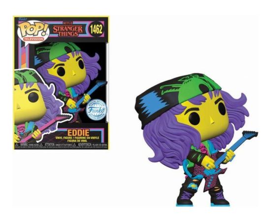 Funko Pop! Television: Stranger Things Season S3 - Eddie (with Guitar) (Blacklight) (Special Edition) #1462 Vinyl Figure